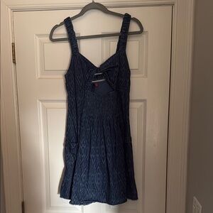 Pilcro Dark Denim Animal Print Dress